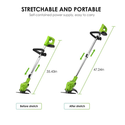 Brush Cutter Cordless Grass Trimmer,Pokytcox 24 V Lawn Trimmer Garden Tools for Weed-Whacking