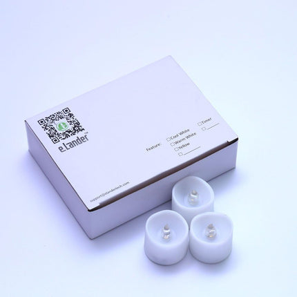 eLander LED Tea Lights Flameless Candle with Timer, 6 Hours on and 18 Hours Off, 1.4 x 1.3 Inch, Warm White, [12 Pack]