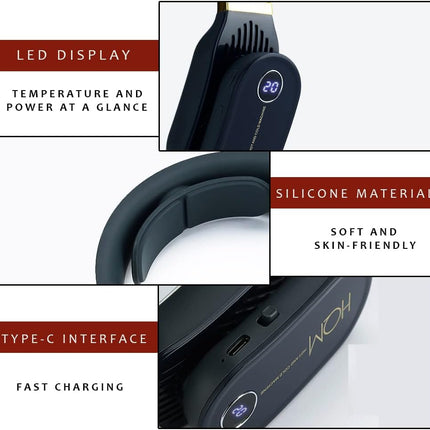 est 2 In 1 Portable Neck Warmer Cooler, Personal Usb Rechargeable Neck Heater And Air Conditioner, Total 6 Level Temperature