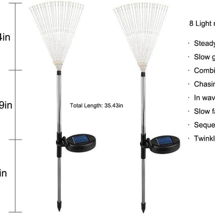 2 Pack Solar Firework Lights for Outdoor Decor,200 LEDs 8 Modes Solar Fairy Garden Lights, Solar Starburst Lights for Landscape Yard Pathway Flowerbed Christmas Decorative,Warm White