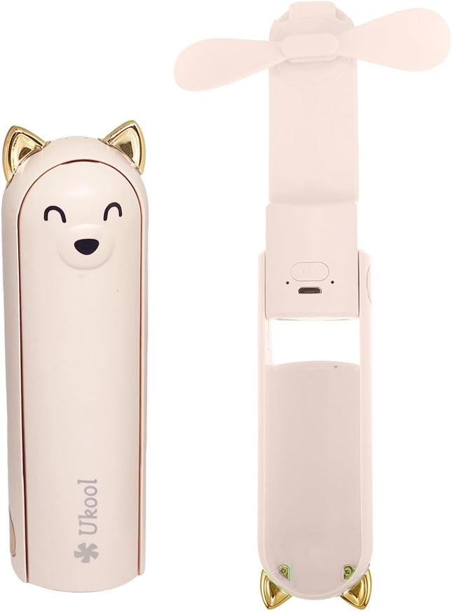 Handheld Mini Fan, 2 In 1 Hand Fan, Small Pocket Mini Fan Rechargeable 2446 Working Hours Power Bank, Personal Fan For Travels