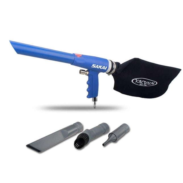 Sakai Air Powered Vacuum Kit 2 In 1 Function Air Vacuum Blow Gun And Suction Vacuum Pneumatic Vacuum Cleaner Kit With 3 Type Tube And Rotatable Brush