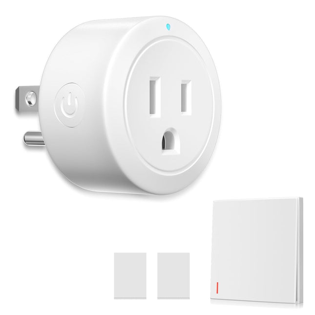 Remote Control Outlet Plug, 10A/1200W Wireless Light Switch Remote Adapter, 100ft RF Remote Switch Outlet for Christmas Lights, Fans, Household Appliances, White