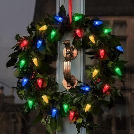 Anycosy Christmas Lights C6, 32.8 Ft 100 LEDs Strawberry Battery Operated Strings Lights 8 Modes & Timer for Xmas Tree Garland Garden Patio Indoor Outdoor Christmas Decorations