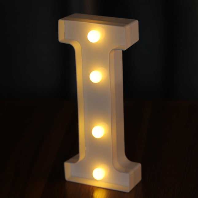 Light Up Letters, Led Letters Lights 26 Alphabet, Decorative Lighted Letters, Battery Powered Led Marquee Light Up Letters for Party, Bar, Night Light, Home Decor(Letter I)
