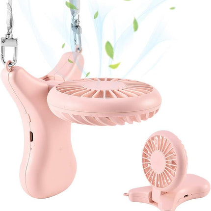 Oatsbasf Small Portable Fan, Neck Fan 108°Rotating Free Adjustment, Rechargeable 2000 Mah, Tthree Levels Of Wind Adjustment, Usb