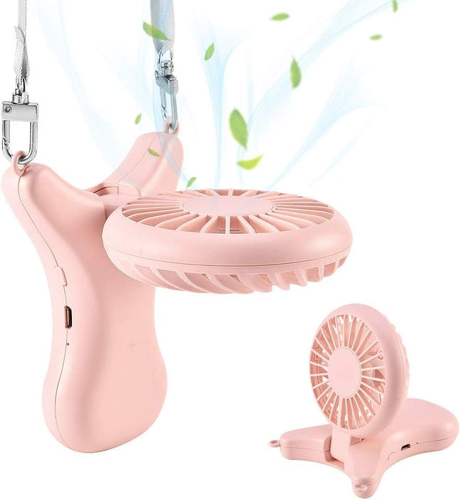 Oatsbasf Small Portable Fan, Neck Fan 108°Rotating Free Adjustment, Rechargeable 2000 Mah, Tthree Levels Of Wind Adjustment, Usb