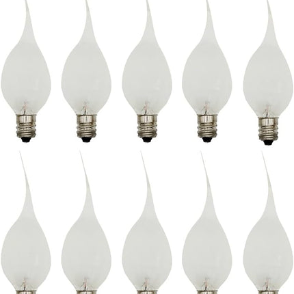 Creative Hobbies® Silicone Dipped, Country Style, Electric Candle Lamp Chandelier Light Bulbs, 7 Watt, Individually Boxed, Wholesale Pack of 10 Bulbs