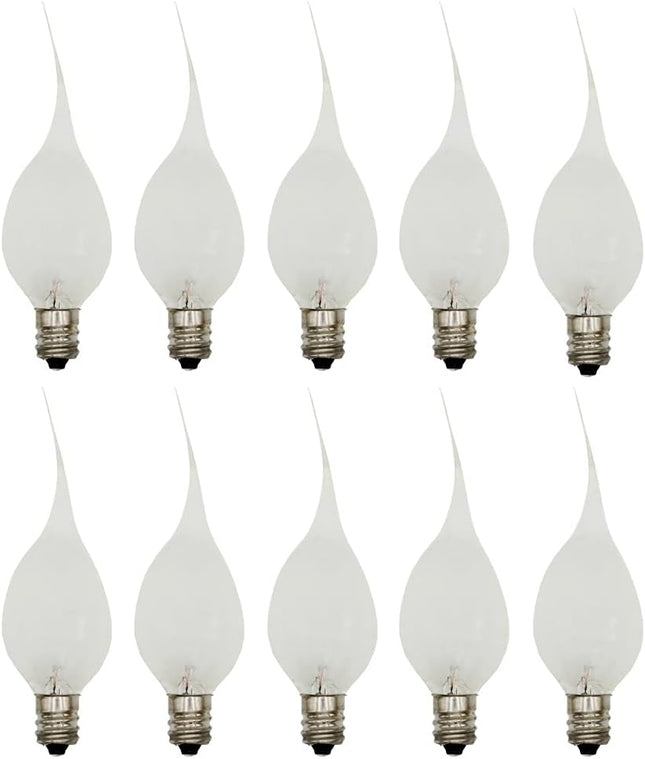 Creative Hobbies® Silicone Dipped, Country Style, Electric Candle Lamp Chandelier Light Bulbs, 7 Watt, Individually Boxed, Wholesale Pack of 10 Bulbs