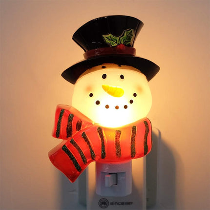 DRomance Christmas Decoration Night Light Plug in with Switch Manual On/Off, Plug in Nightlight for Kids Incandescent Bulb Included with 360 Degree Swivel Plug, Snowman Night Light Bedroom