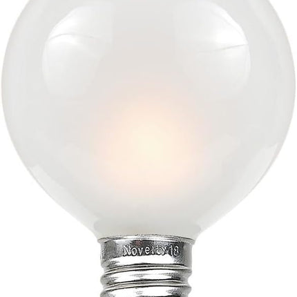 Novelty Lights 25 Pack G40 Frosted White Outdoor Globe Bulbs, Light Bulbs Glass Incandescent Bulbs With 3000 Hour Lifespan, Globe String Lights Replacement Bulbs