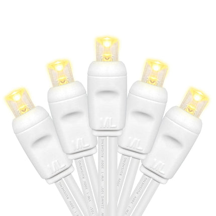 Christmas Lights 50 LED 17FT Commercial Mini LED String Lights, 120V UL, White Wire Xmas Lights for Indoor & Outdoor Use, Holiday Party Decorations,Trees, Light Displays (Warm White)
