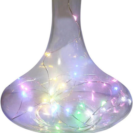 2 Pack Multi Color Led Fairy Lights Battery Operated String Lights Waterproof Silver Wire 7 Feet 20 Led Firefly Starry Moon Lights for DIY Wedding Party Bedroom Patio Christmas