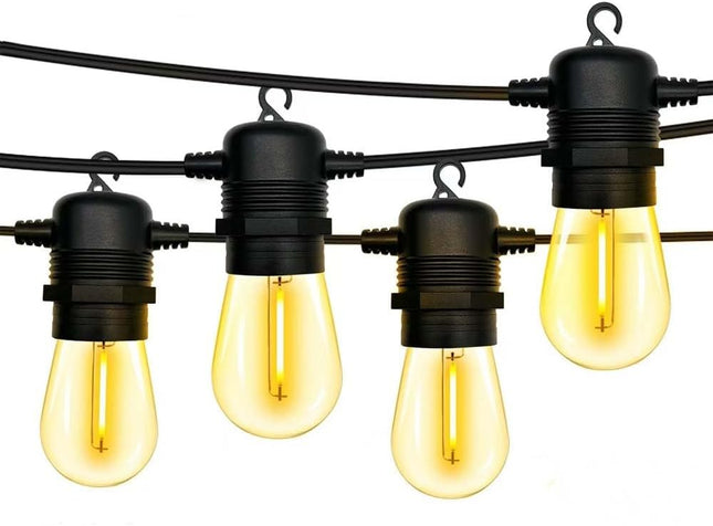 S14 LED 25FT Patio Outdoor String Lights, 8+1 Shatter-Proof LED Bulbs, Hanging Backyard Lights, for Outdoor terraces, Backyard Garden Balcony Decorations, Small Restaurants, and Commercial uses