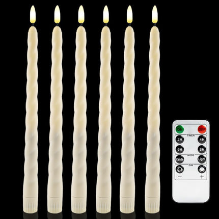 Flameless Candles Battery Operated Lights with Home Decor, Flickering LED Taper Candles, 6-Pack, Ideal for Christmas/Holiday/Dinner, Weddings, & Parties Decorate