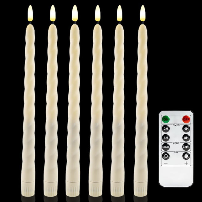 Flameless Candles Battery Operated Lights with Home Decor, Flickering LED Taper Candles, 6-Pack, Ideal for Christmas/Holiday/Dinner, Weddings, & Parties Decorate