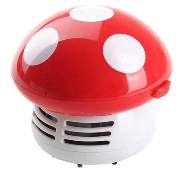 Gocomcom Honbay Mini Cute Table Dust Vaccum Cleaner, Mushroom Shaped Portable Corner Desk Vaccum Cleaner Mini Cute Vacuum Cleaner Dust Sweeper Red