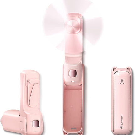 Handheld Portable Fan, Foldable 3 In 1 Fan With Usb Rechargeable Battery Operated 1224 Hours Working Time, Personal Quiet Fan