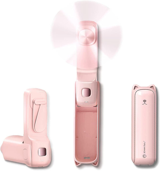 Handheld Portable Fan, Foldable 3 In 1 Fan With Usb Rechargeable Battery Operated 1224 Hours Working Time, Personal Quiet Fan