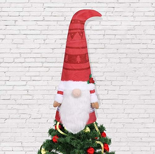Christmas Tree Topper Gnome,26.7 Inch Large Swedish Tomte Gnome Xmas Tree Topper,Santa Gnome Plush Winter Decoration Xmas Party Ornament Supplies