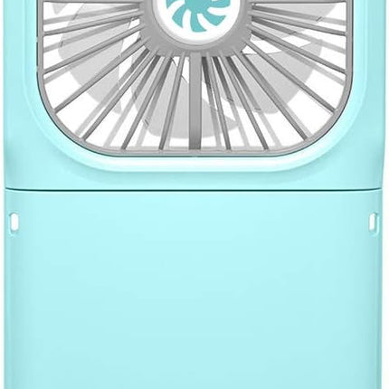 Mini Portable And Foldable Usb Rechargeable Fan With Power Bank, Handheld/Hanging Neck/Desk MultiPurpose Natural Wind Electric