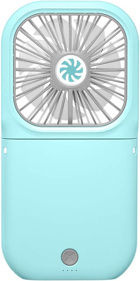 Mini Portable And Foldable Usb Rechargeable Fan With Power Bank, Handheld/Hanging Neck/Desk MultiPurpose Natural Wind Electric