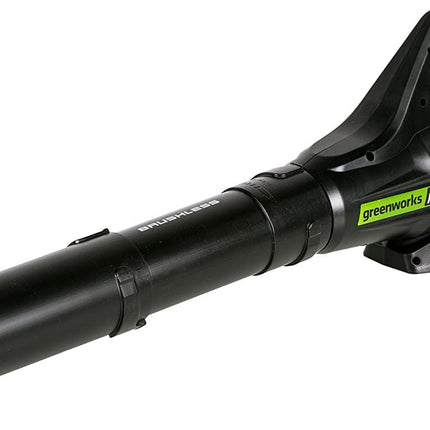 Greenworks Pro 80V (145 MPH / 580 CFM) Brushless Cordless Axial Blower, Tool Only BL80L01 & Greenworks PRO 16-Inch 80V Cordless String Trimmer (Attachment Capable), Battery Not Included GST80320