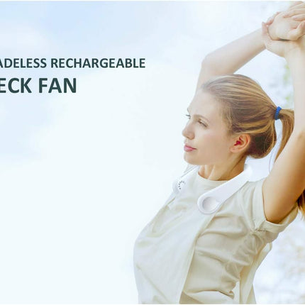 Bladeless Neck Fan With 360° Airflow, Portable HandsFree Small Usb Fan Rechargeable Battery Operated Personal Mini Cooling Fan