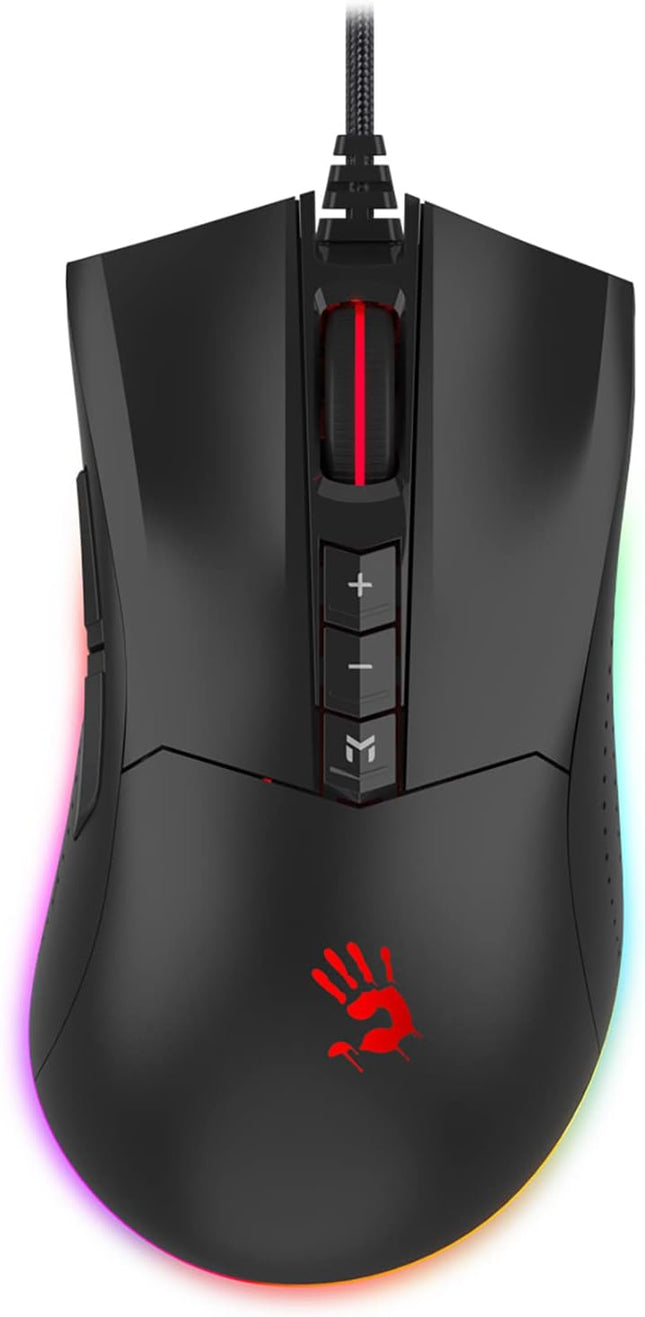 Bloody ES9Pro FPS RGB Gaming Mouse, PMW3389 Chip, 16000 CPI, 2000Hz Report Rate, 400IPS, 4M Onboard Memory, Fully Programmable with Advanced Preset Macros
