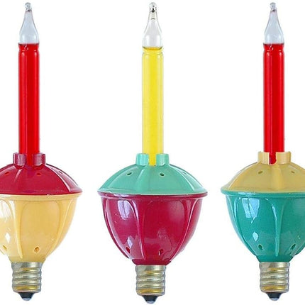 Novelty Lights Traditional Christmas Bubble Light Replacement Pack - Indoor Light Replacement Set for Christmas, Holidays, and More - C7/E12 Candelabra Base 5 Watt Light (Red and Yellow, 3 Pack)