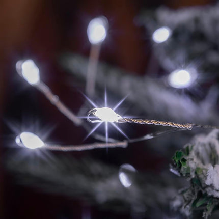 Fairy Lights Plug in, 50 Feet 500LED Cool White Silver Wire Firecracker Firefly Lights with Remote, Waterproof Copper Wire Lights for Bedroom Wreath Window Wedding Christmas Tree Decoration