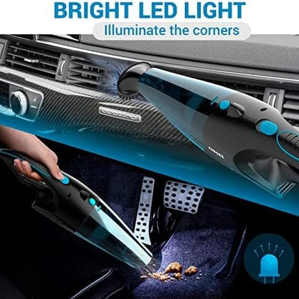 Airsee Handheld Vacuum, 13 Kpa & 2500Mah Cordless Car Vacuum, Rechargeable Hand Held Vacuum With 600Ml Dust Cup, Usbc Cable And 2Speed Strong Suction, Mini Vacuum Cleaner For Home Car Office