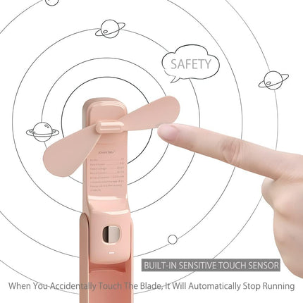 Handheld Mini Fan Rechargeable 3 In 1 Usb Fans, Battery Operated Small Personal Portable Fan For Travel 3 Speeds, Hand Held Fans