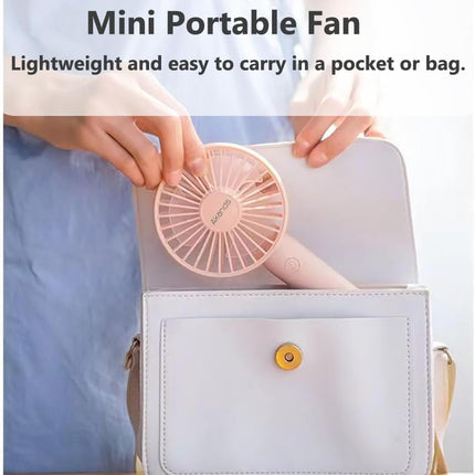 Mini Portable Electric Fan, Usb Rechargeable Handheld Fan ThreeSpeed Adjustment, Personal Fan With Phone Holder Base, Lightweight