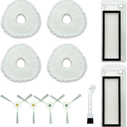 Parts Accessories For Robot Sweeping Narwal T10 Vacuum Cleaner, 4 Mop Cloth 2 Filters 4 Side Brush Parts