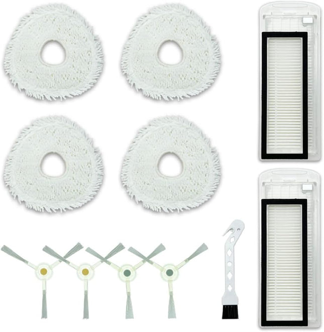 Parts Accessories For Robot Sweeping Narwal T10 Vacuum Cleaner, 4 Mop Cloth 2 Filters 4 Side Brush Parts