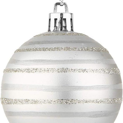 Sattiyrch Christmas Ball Ornaments 30ct, 60mm/2.36" Blue and Silver Shatterproof Plastic Decorative Xmas Balls Ornaments Set (Blue and Silver)
