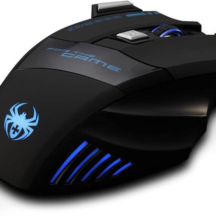 Zelotes Ergonomic 7200 DPI LED Optical Wired Gaming Mouse Mice 7 Buttons Compatible Mac Pro Gamer PC Laptop Desktop Notebook-Black Black(T80)