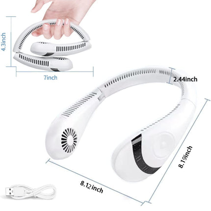 Fayhijun Portable Neck Fans Rechargeable 3 Speed Neck Air Conditioner Cooler Super Quiet Working Personl Usb Neck Fan Men Women