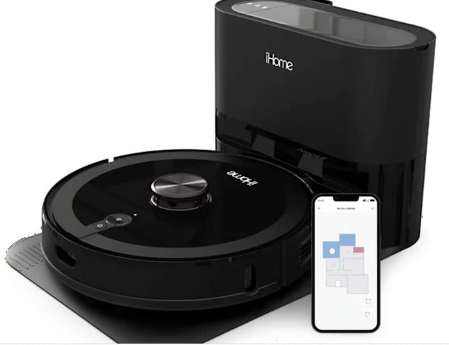 Ihome Autovac Nova Pro, Robot Vacuum And Mop Combo, Lidar Navigation, Self Emptying, Selective Room Cleaning & No Go Zones, Home Mapping, 2700Pa Strong Suction, App Control, Hard Floors And Carpet