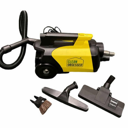 Clean Obsessed Commercial Hepa Canister Vacuum Co711 Cleaner, Yellow