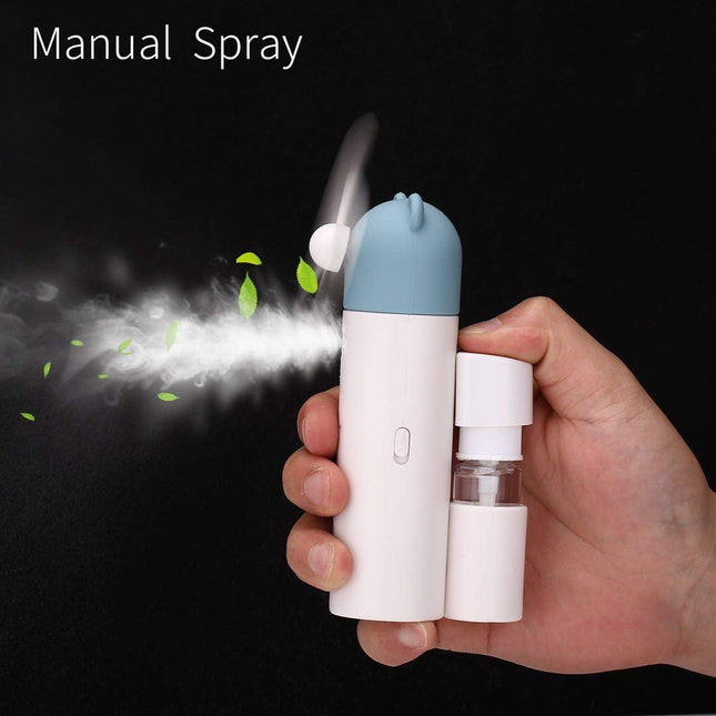Handheld Fan, Mini Fan,Portable Misting Fan, Usb Rechargeable Fan. 1200Mah Battery Operated For 6 Hrs Continuous Work. Blue