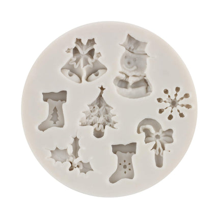 Christmas Silicone Molds Snowflake Molds Mini Xmas Fondant Chocolate Candy Molds Christmas Snowman Tree Snowflake Deer Baking Molds For Cake Decoration Topper Polymer Clay Gum Paste Set Of 5