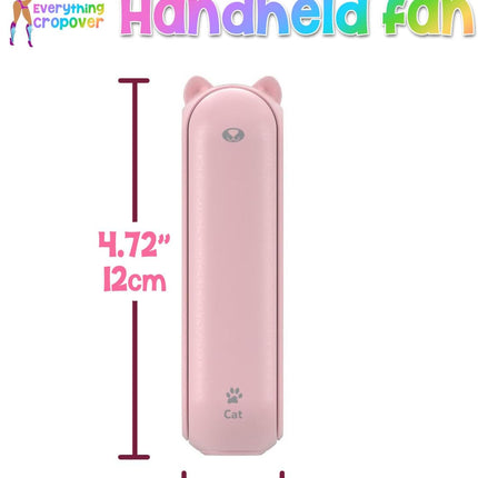 Handheld Mini Fan Portable Small Foldable Fan Phone Charger 2000 Mah Powerbank 2 Speeds Quiet Folding Pocket Fan Pink