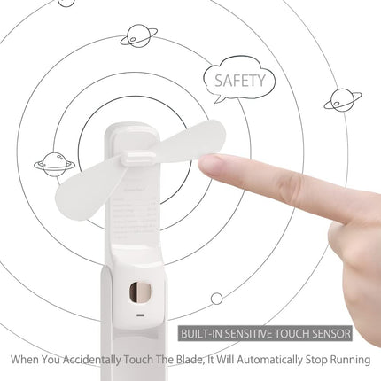 Mini Portable Fan Handheld Rechargeable Usb Fans 22 Hours Working 3Speed, Small Personal Battery Operated Travel Fan For Women