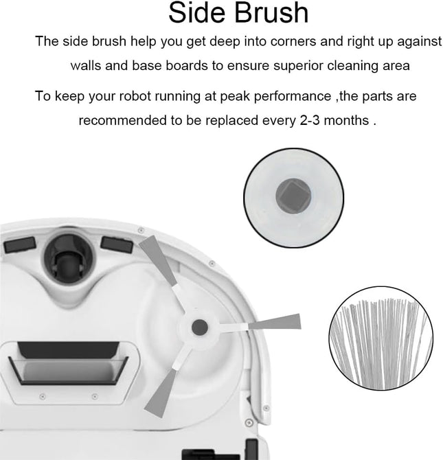Parts Accessories For Robot Sweeping Narwal T10 Vacuum Cleaner, 4 Mop Cloth 2 Filters 4 Side Brush Parts