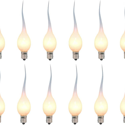 GOOTHY Silicone Dipped Candle Light Bulbs, Clear Silicone 5 Watts Replacement Bulbs for Electric Window Candles Chandeliers Night Light Bulbs Christmas Lights, C7/E12 Candelabra Base, 120V- 12 Pack