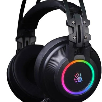 Bloody G528C Wired RGB Gaming Headset, 7.1 Virtual Surround Sound, Noise Cancelling Microphone with Braided USB Cable, On-Ear Volume Control for FPS MMO Games