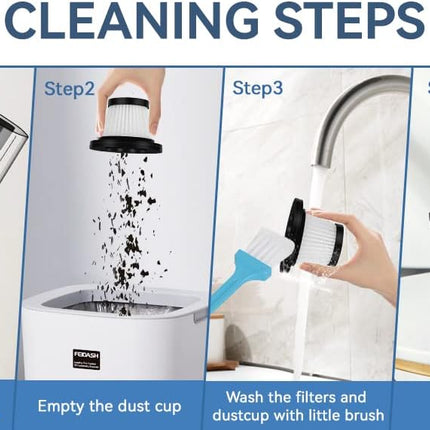 Handheld Vacuum Cordless Rechargeable With Led, Car Vacuum Cleaner High Power With Low Noise, Portable Hand Held Vacuum For Car Office Pet Hair Dust And Home Cleaning