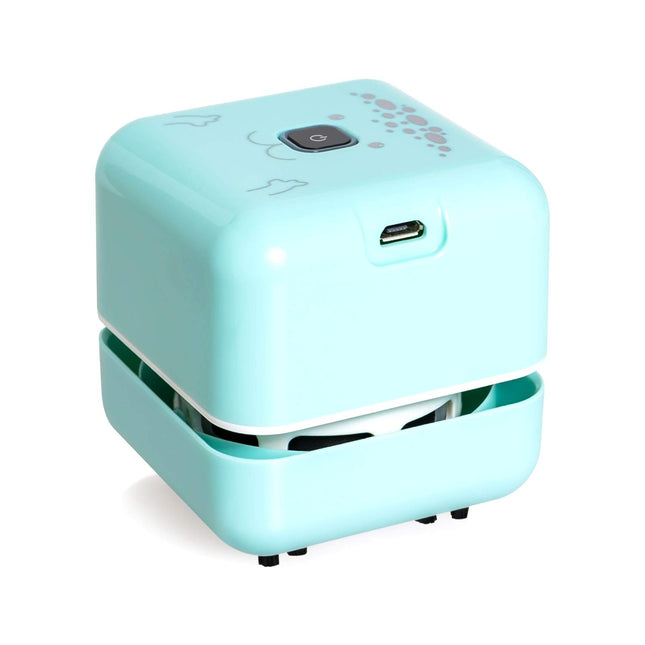 White Elephant S, Mini Desk Vacuum Cleaner, Rechargeable Desktop Vacuum Sweeper With Usb Brush As Present To Suck Up Fine Particle Bread Crumbs Dust Ash Pet Fur Eraser Wasteblue